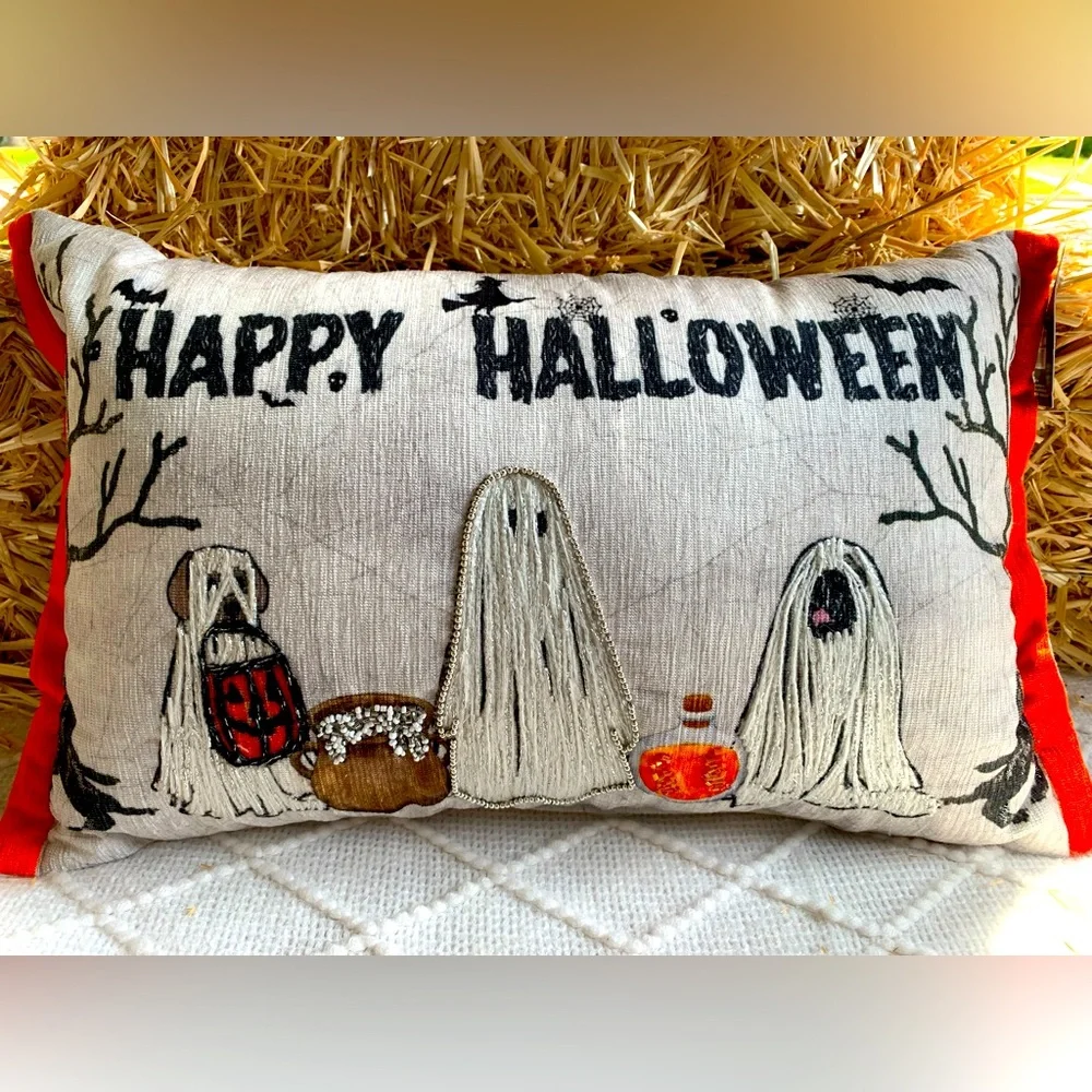 Halloween Decor Dogs in Ghost Costumes Trick or Treating Happy Halloween- NWT